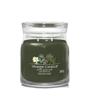 Yankee Candle Silver Sage & Pine vela perfumada média 368 g