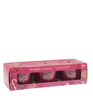 Vela votiva em vidro Yankee Candle Peppermint Pinwheels 3 x 37 g