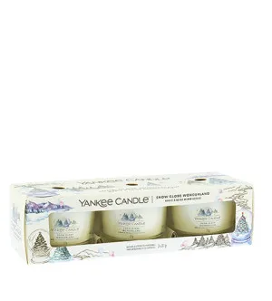 Yankee Candle Snow Globe Wonderland vela votiva em vidro 3 x 37 g
