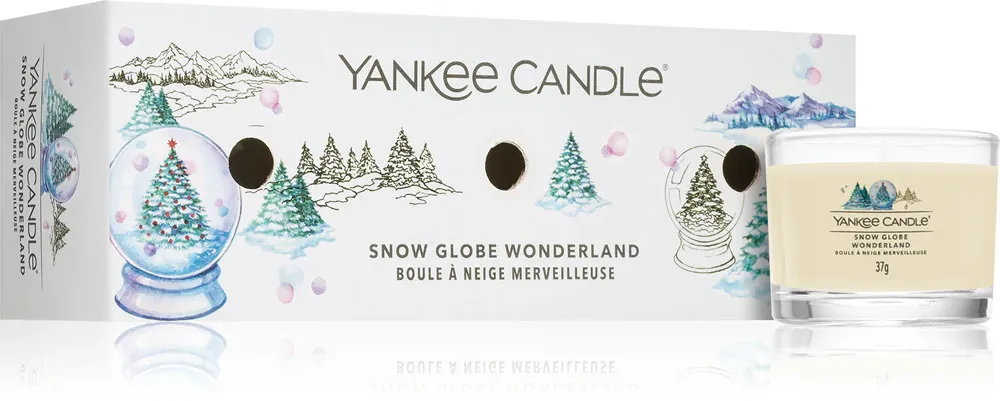 Snow Globe Wonderland vela votiva em vidro 3 x 37 g 3x37 g