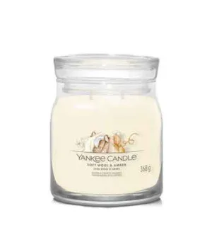 Yankee Candle Soft Wool & Amber assinatura vela média 368 g