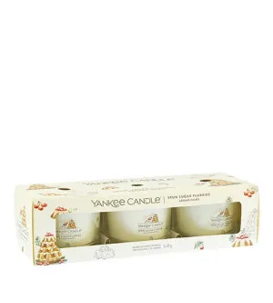 Yankee Candle Spun Sugar Flurries vela votiva em vidro 3 x 37 g