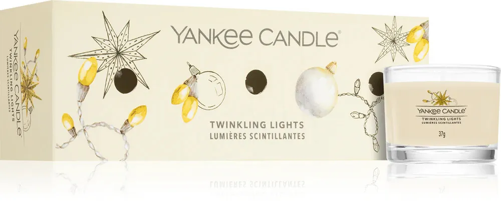 Twinkling Lights vela votiva em vidro 3 x 37 g 3x37 g