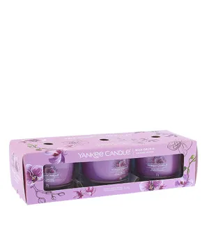 Yankee Candle Wild Orchid vela votiva em vidro 3 x 37 g