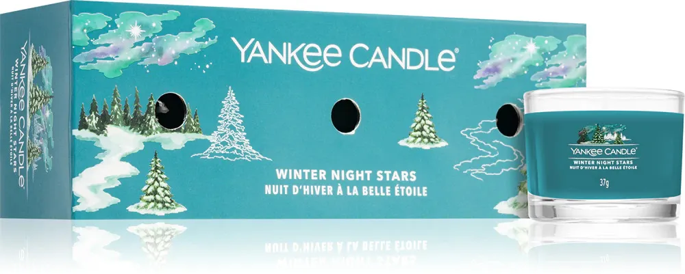 Winter Night Stars vela votiva em vidro 3 x 37 g 3x37 g