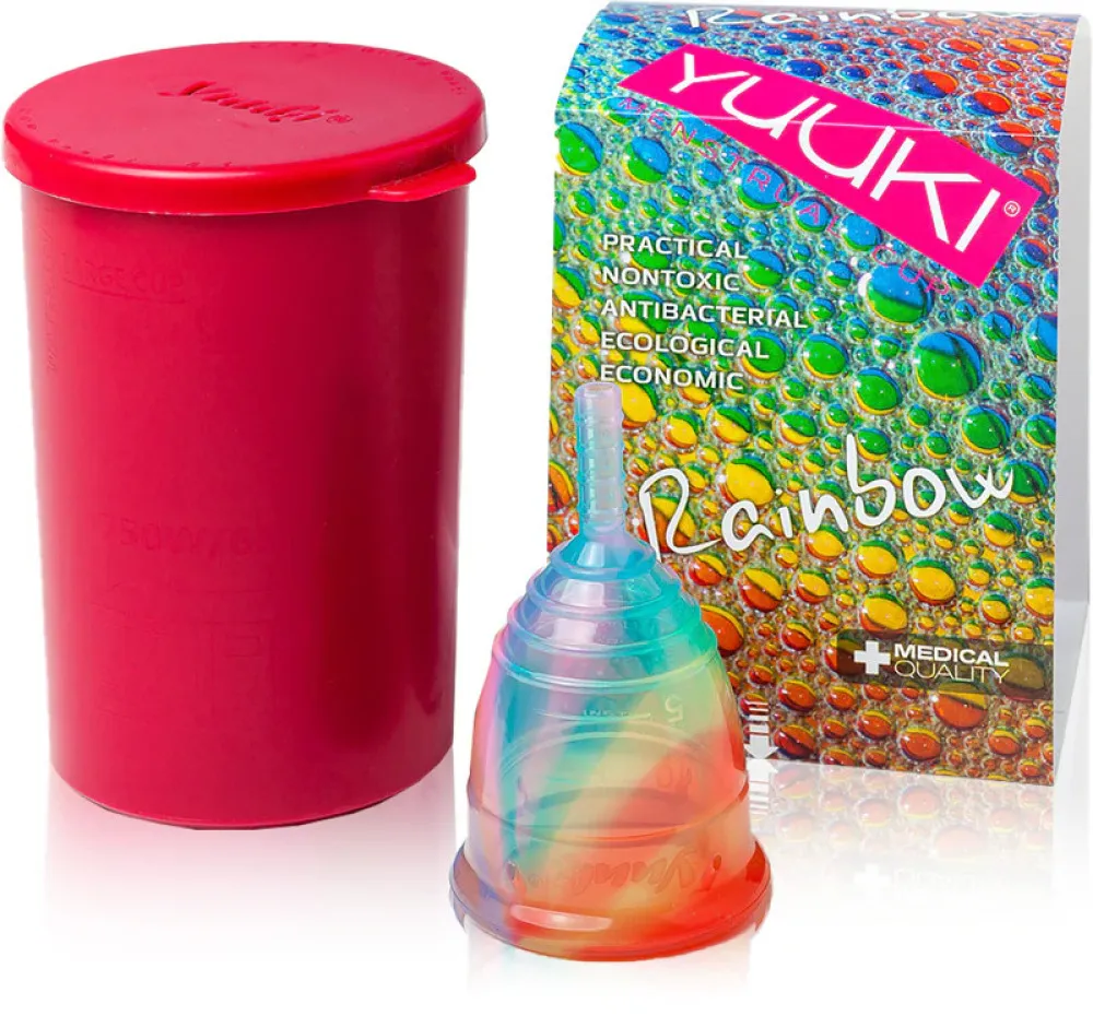 Yuuki Taça Menstrual Arco-Íris - Pequena mole - incl. taça esterilizadora