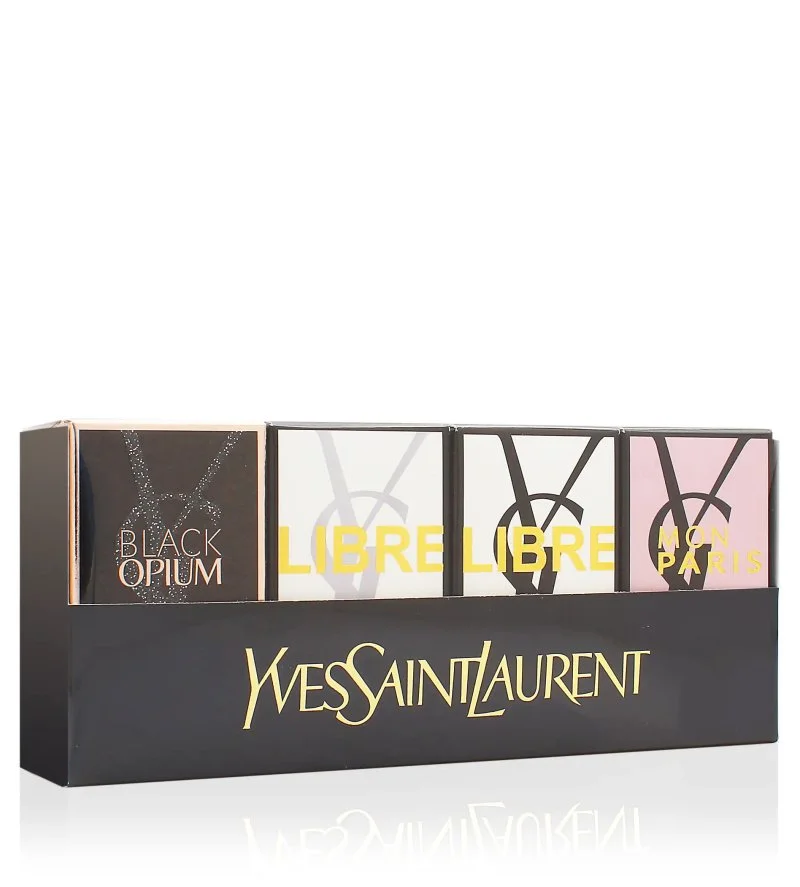 Conjunto de miniaturas de presente Opium 7,5 ml + água de perfume Paris 7,5 ml + água de perfume Black Opium 7,5 ml + água de perfume Mon Paris para mulher