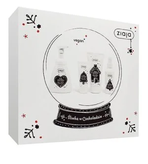 Ziaja Choco Plum conjunto de oferta gel de duche 160 ml + espuma de limpeza 250 ml + creme de mãos 50 ml + spray corporal