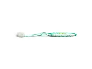 Nano-b Escova de dentes verde com escova de dentes cor-de-rosa - média