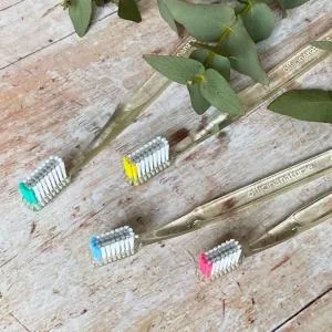 Officina Naturae Escova de dentes (macia) Verde - não irrita as gengivas nem o esmalte dos dentes