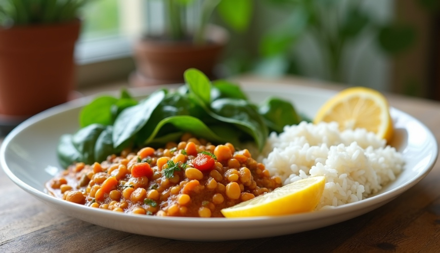 Um almoço sem carne que sacia pode ser preparado em um dia de semana em até vinte minutos.