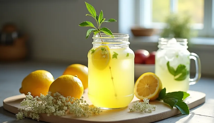 A limonada de sabugueiro é o refresco ideal para dias ensolarados.