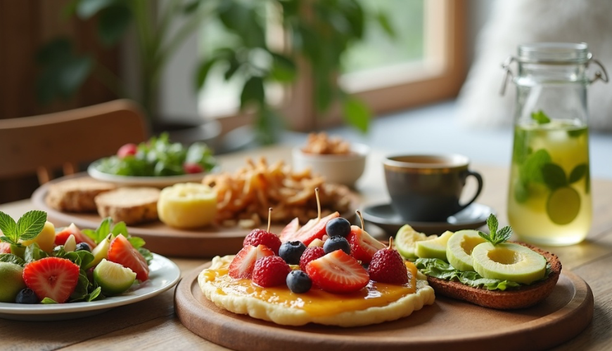 Fazer um brunch em casa é fácil quando você combina itens doces, salgados e uma coisa quente que sat