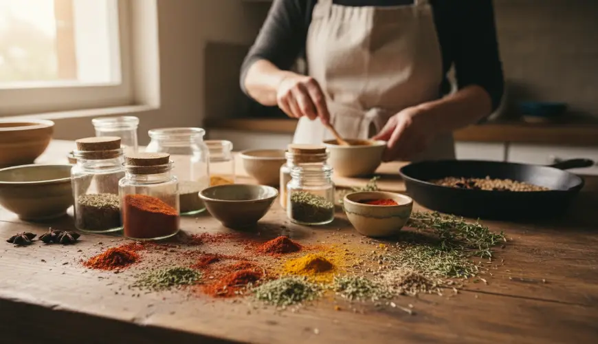 # Misturas caseiras de especiarias como substituto de produtos semiprontos na cozinha