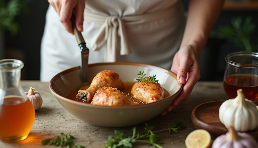 A marinada para coxinhas de frango com mel funciona perfeitamente quando você quer um jantar rápido 