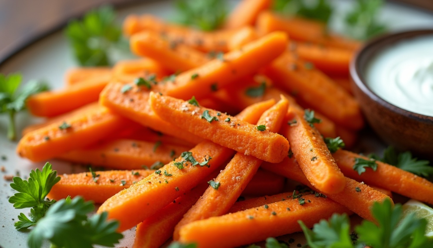 Batatas fritas de cenoura podem substituir as de batata, pois são mais leves, aromáticas e temperam-