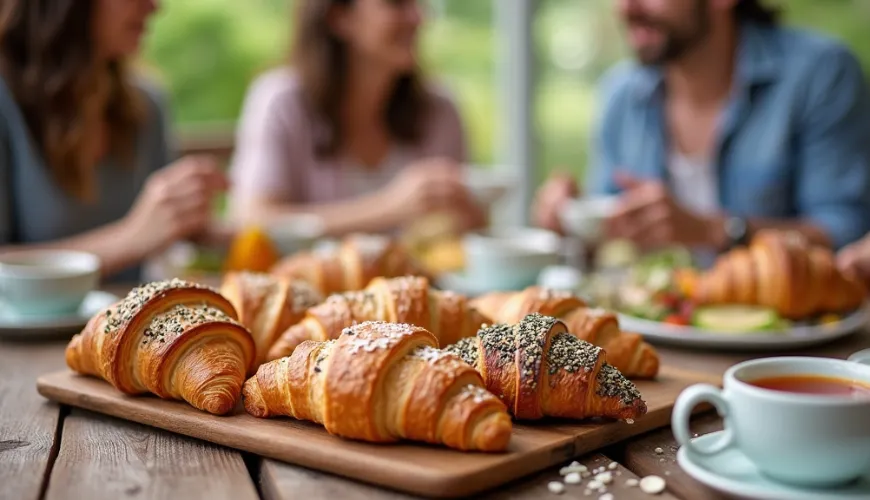Croissants salgados de massa folhada que irão encantar as suas papilas gustativas