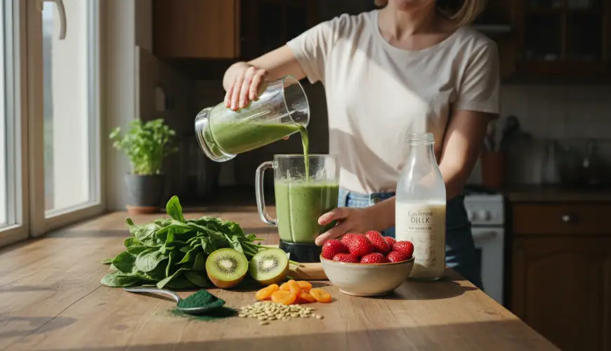 Smoothie para mulheres que sofrem de fadiga e deficiência de ferro