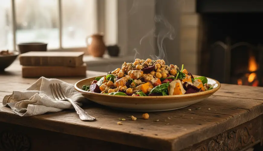 Teplé salátys para dias frios cheios de legumes da estação

---

**Teplé saláty pro chladné dny plné