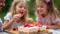 O tiramisu de morango é uma versão leve que você precisa experimentar