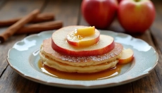 Como são as maçãs em roupão na massa de panqueca da vovó