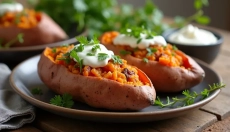 Como fazer batatas-doces recheadas assadas de forma fácil e rápida em casa