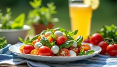 Como fazer a salada de legumes perfeita com mozzarella e tomates cherry