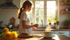 Café de dente-de-leão como uma bebida sustentável sem cafeína