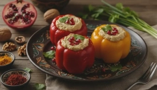 Pimentos recheados segundo a receita georgiana com nozes