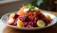 Receita de Šuba - salada em camadas cheia de memórias e sabores incríveis