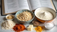 Receita de flapjack com aveia como uma alternativa saudável aos biscoitos