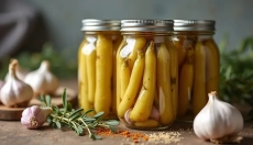 Brotos de alho em conserva são saborosos e práticos para a mesa de inverno