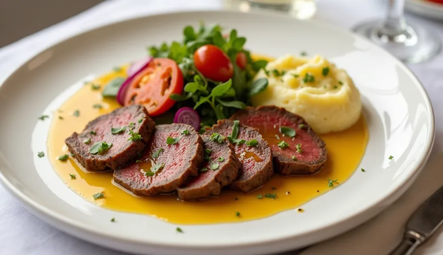 Bifes sustentáveis com mostarda para culinária moderna