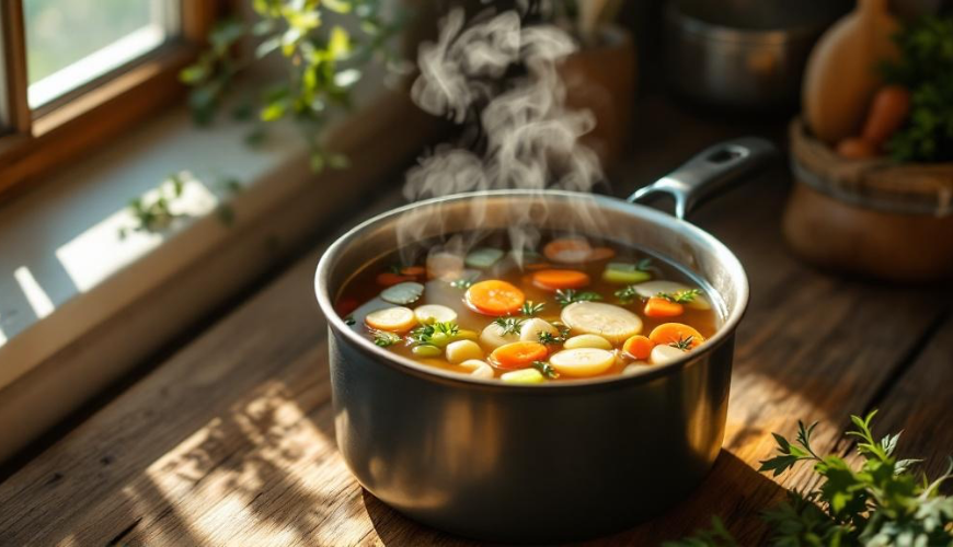 O caldo tem benefícios que você apreciará quando o preparar com cuidado em casa.