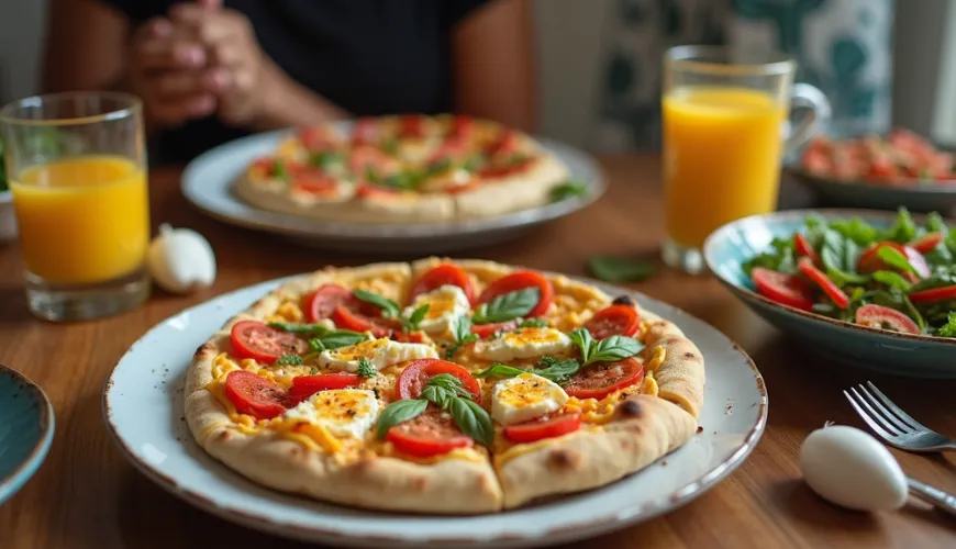 Pizza saudável e nutritiva - pizza de queijo cottage sem farinha