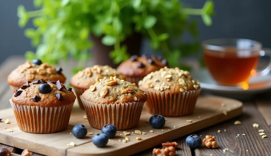 Muffins saudáveis de aveia e banana para qualquer ocasião